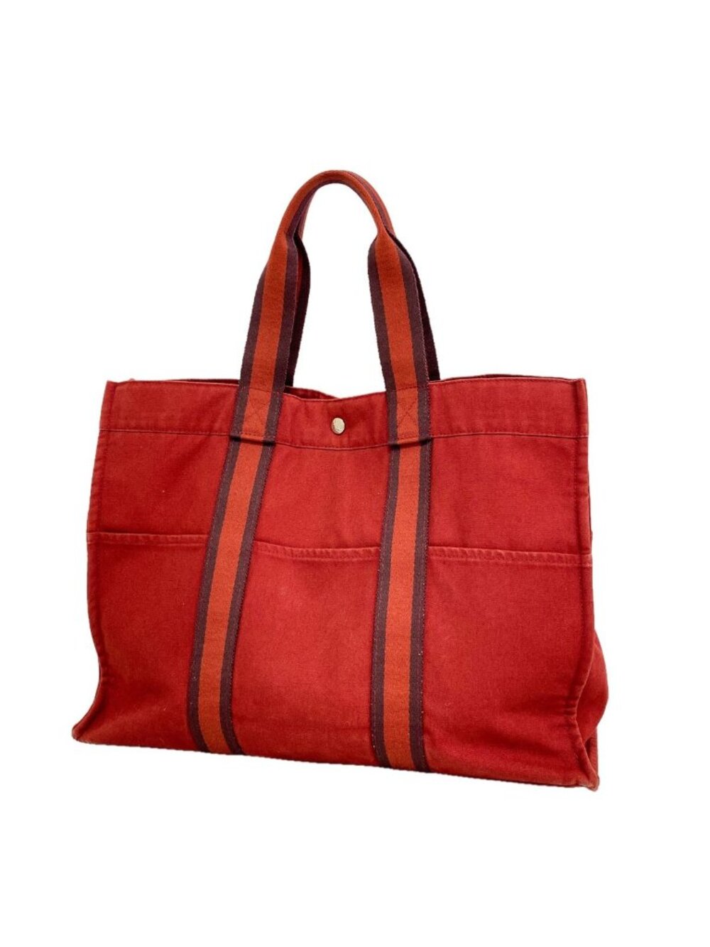 Hermes Tote Bag Fourre Tout GM Canvas Bordeaux Silver